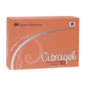 CITRAGEL CALCIO 1500 MG + VIT D3 200 UI - CAJA x 30 TAB REC.