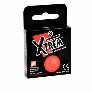 CONDONES XTREM XTRA XTIMULANTE - CAJA x 3 UND