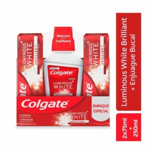 CREMA COLGATE LUMINOUS WHITE - PREPACK x 2 TUBOS x 75 ML C/U