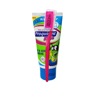 CREMA DENTAL PROQUIDENT KIDS SABOR CHICLE - TUBO x 75 ML (100 GR) FUCSIA - GRATIS CEPILLO INFANTIL
