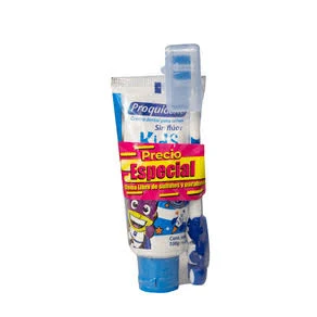 CREMA DENTAL PROQUIDENT KID´S SABOR CHICLE x 75 ML AZUL - GRATIS CEPILLO INFANTIL
