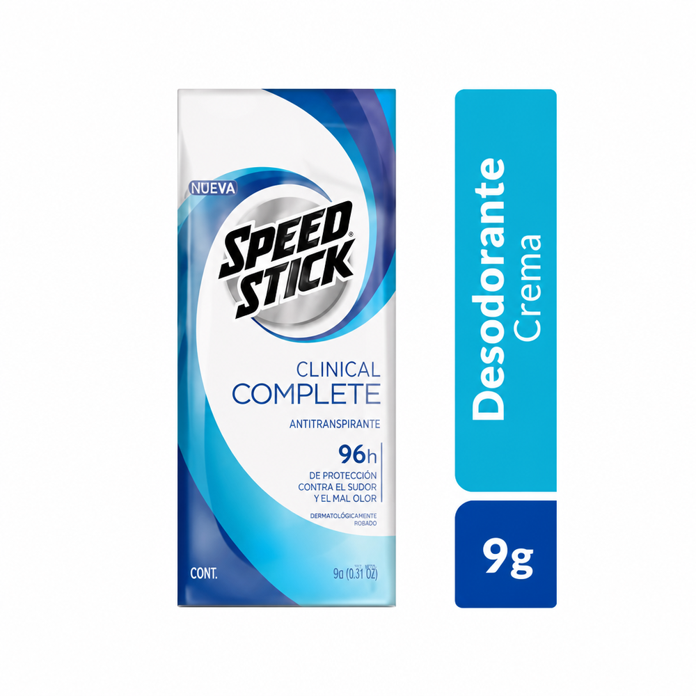 DESOD/ANTITRANS. SPEED STICK CLINICAL COMPLETE ANTIBACTERIAL DRY EN CREMA - SACHET x 9 GR