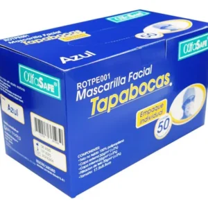 MASCARILLA TAPABOCAS AZUL ALFA SAFE - CAJA x 50 UND EMP  INDI