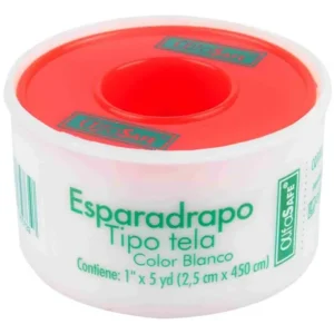 ESPARADRAPO TIPO TELA BLANCO ALFA SAFE 1 x 5 YD (2.5 CM x 450 CM) - CARRETE x UNID