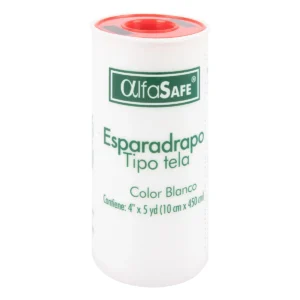 ESPARADRAPO TIPO TELA BLANCO ALFA SAFE 4 x 5 YD (10 CM x 450 CM) - CARRETE x UNID