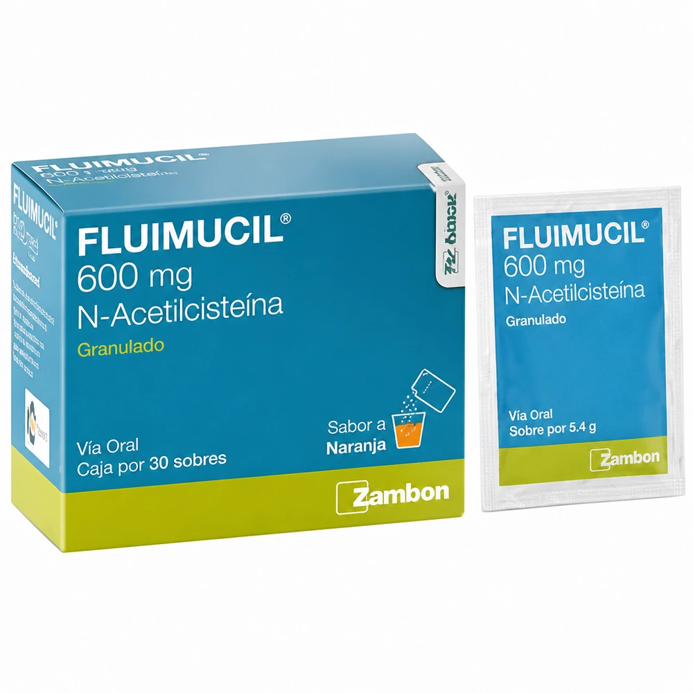 FLUIMUCIL 600 MG - CAJA x 30 SOB x 1.5 GR C/U