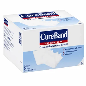 GASA CUREBAND MEDICAL GASA ANTIADHERENTE ESTERIL 10 CM x 10 CM SOBRE x 5 UND - BOLSA x 24 SOBRES