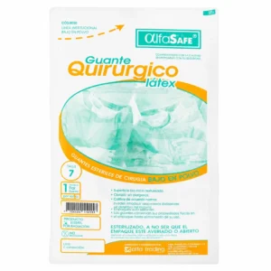 GUANTE CIRUGIA ESTERIL LATEX SIN TALCO ALFA SAFE TALLA 7 - SOBRE x PAR