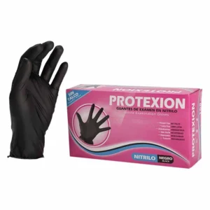 GUANTE DE EXAMEN EN NITRILO TALLA S NEGRO PROTEXION - CAJA x 100 UND SIN TALCO