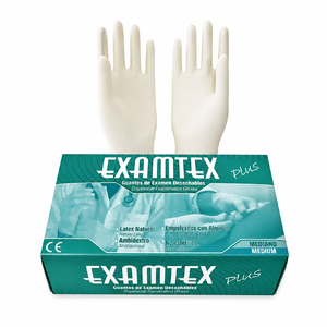 GUANTE LATEX EXAMTEX TALLA M - CAJA x 100 UND