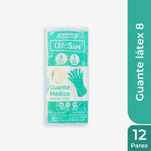 GUANTE MEDICO LATEX ALFA SAFE TALLA 8 - CAJA x 12 PARES