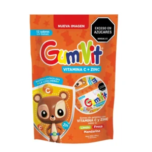 GUMIVIT C GOMITAS SABOR LIMON-NARANJA-FRESA-MANDARINA BOLSA x 12 SOBRES x 4 GOMAS C/U