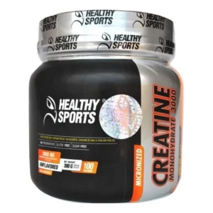 HEALTHY SPORT CREATINE MONOHYDRATE 3000 POWDER POLVO - TARRO x 300 GR PARA 100 SERVICIOS UNFLAVORED