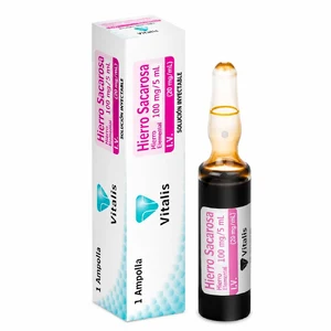 HIERRO SACAROSA 100 MG/5ML SLN INY - CAJA x 1 AMP