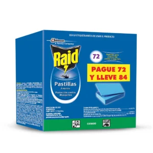 INSEPTICIDA RAID PASTILLAS - CAJA x 72 PASTILLAS - GRATIS 12 - OFERTA ESP.