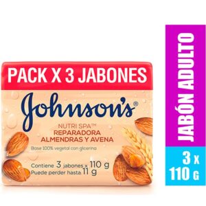 JABON J&J NUTRI SPA REPARADORA ALMENDRAS Y AVENA - BARRA x 110 GR - PREPACK x 3 UND - OFERTA ESP.