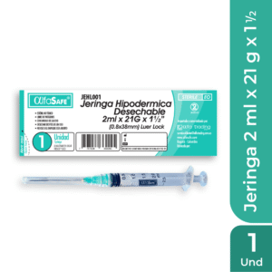 JERINGA LUER LOCK ALFA SAFE 2 ML 21G x 1 x 1/2