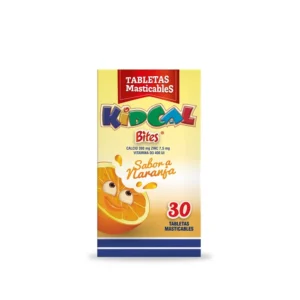 KIDCAL BITES SABOR NARANJA - CAJA x 30 TAB. MASTICABLES