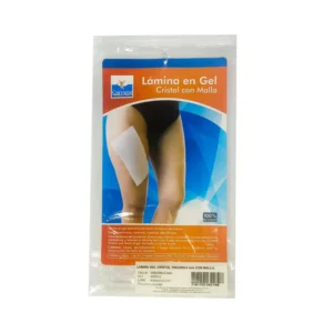 LAMINA CICATRIZANTE EN GEL CRISTAL CON MALLA DE 10 CM x 20 CM x 3 MM (100 x 200) - CAJA x UNID