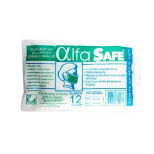 MASCARILLA TAPABOCAS BLANCO ALFA SAFE CON ELASTICO - BOLSA x 12 UND