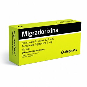 MIGRADORIXINA 125 MG/1 MG - CAJA x 10 COMP