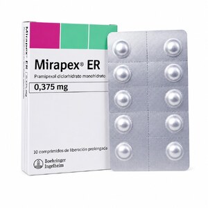 MIRAPEX ER 0.375 MG - CAJA x 10 COMP