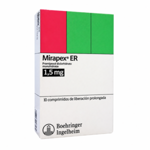MIRAPEX ER 1.5 MG - CAJA x 10 COMP