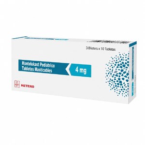 MONTELUKAST PEDIATRICO 4 MG - CAJA x 30 TAB MASTICABLES
