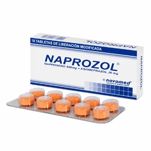 NAPROZOL 500 MG/20 MG - CAJA x 10 TAB LIBERAC RETARD.