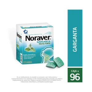 NORAVER GARGANTA MENTA FORTE - CAJA x 96 TAB MAST.