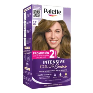 PALETTE 7-0 RUBIO MEDIO INTENSIVE COLOR CREAM EXTRA CUIDADO - TUBO x 50 GR + 2 LOCIONES REVELADORAS + GUANTES