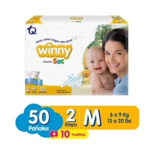PAÑAL WINNY ULTRAT/SEC ETAPA 2 - BOLSAS x 50 PAÑALES + 10 TOALLITAS HUMEDAS