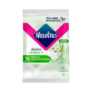 PAÑITOS HUMEDOS INTIMOS NOSOTRAS FORMULA HERBAL CAMELIA & ALOE VERA - PQTE x 16 UND