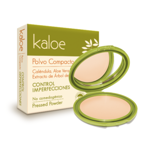 POLVO FACIAL COMPACT CONTROL IMPERFEC. KALOE 2 BEIGE SPF 12 CON CALENDULA ALOE VERA & EXTRAC. DE ARBOL DE TE - ESTUCHE x 15 GR