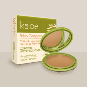 POLVO FACIAL COMPACT CONTROL IMPERFEC. KALOE 8 CAOBA SPF 12 CON CALENDULA ALOE VERA & EXTRAC. DE ARBOL DE TE - ESTUCHE x 15 GR