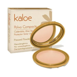 POLVO FACIAL COMPACTO KALOE # 2 BEIGE CON CALENDULA ALOE VERA & FILTRO SOLAR - ESTUCHE x 15 GR