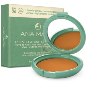 POLVO FACIAL COMPACTO SPF 20 MARRON CON POLVO DE ARROZ & ALOE VERA - ESTUCHE x 15 GR