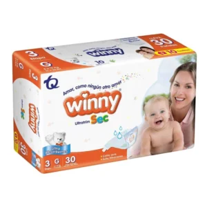 PREPACK PAÑAL WINNY ULT/SEC ETAPA 3 - BOLSA x 30 UND + TOALLITAS - OFERTA ESPECIAL