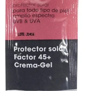 PROTECTOR SOLAR FACTOR 45+ CREMA-GEL - CAJA x 24 SOBRES x 10 GR C/U