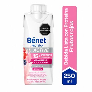 PROTENIA BENET ACTIVE LIQUIDO - TETRA PAK x 250 ML - SABOR FRUTOS ROJOS