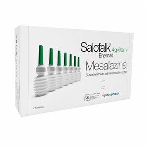 SALOFALK 4 GR ENEMA - CAJA x 7 BOLSAS x 60 ML