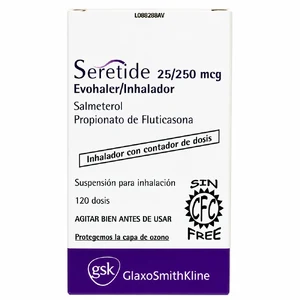SERETIDE EVOHALER 25 MCG/250 MCG SUSP PARA INH - INHALADOR x 120 DOSIS