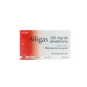 SILIGAS 125 MG ADULTOS - CAJA x 20 TAB MASTICABLES - SABOR CEREZA