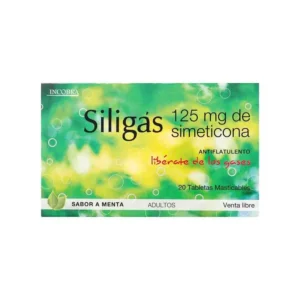 SILIGAS 125 MG ADULTOS - CAJA x 20 TAB MASTICABLES - SABOR MENTA