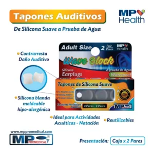 TAPONES DE OIDO EN SILICONA WAVE BLOCK ADULTO - CAJA x 2 PARES
