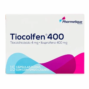 TIOCOLFEN 400 (4 MG + 400 MG) - CAJA x 15 CAPS DURAS CONT. LIQU.