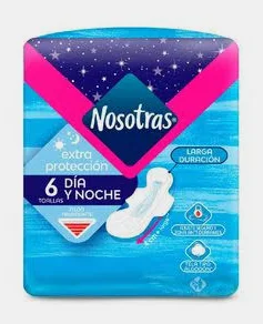 TOALLA NOSOTRAS LARGA DURACION EXTRA PROTECCION - PQTE x 6 UND