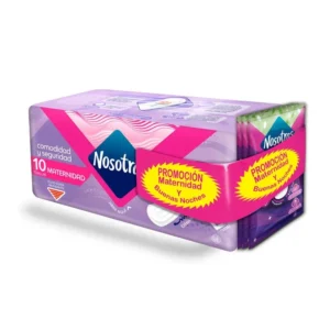 TOALLAS NOSOTRAS MATERNIDAD - PQTE x 10 UND - GRATIS 3 TOALLAS BUENAS NOCHES - OFERTA ESP.