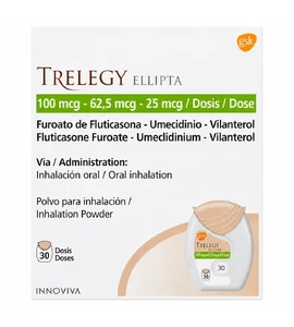 TRELEGY ELLIPTA 100 MCG/62.5 MCG/25 MCG POLVO PARA INH. - FCO x 30 DOSIS
