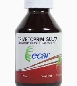 TRIMETOPRIM SULFA 80 MG+400 MG/5 ML SUSP ORAL - FCO x 120 ML SABOR FRAMBUESA